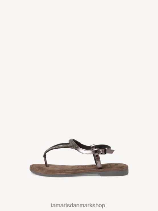 Tamaris Kvinder lædersandal - metallic/tin XVXV8T1070 sko
