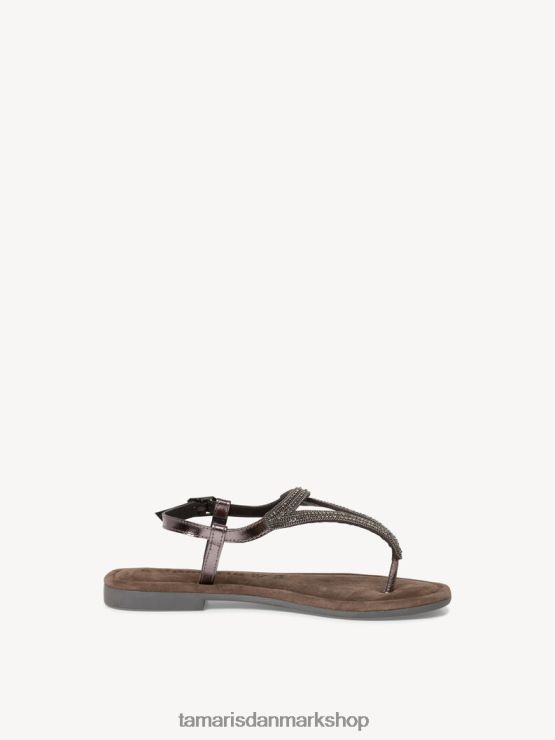 Tamaris Kvinder lædersandal - metallic/tin XVXV8T1070 sko