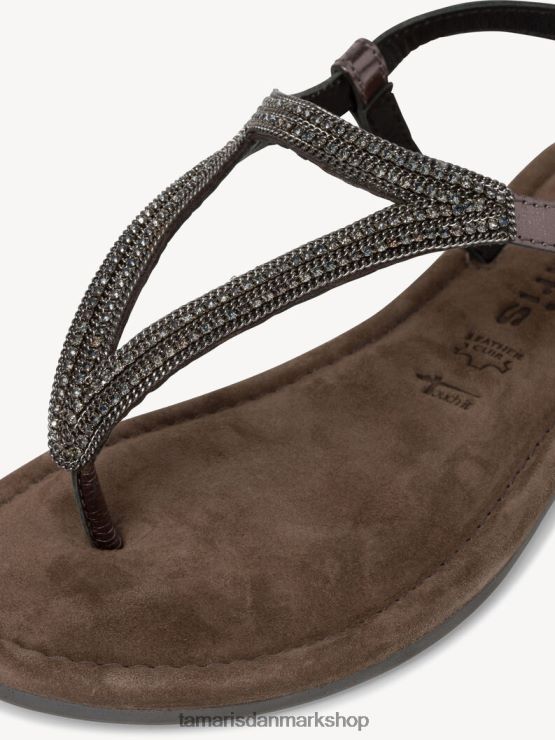 Tamaris Kvinder lædersandal - metallic/tin XVXV8T1070 sko