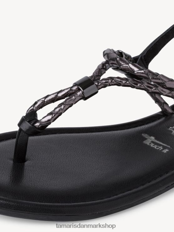 Tamaris Kvinder lædersandal - metallic/tin XVXV8T1307 sko