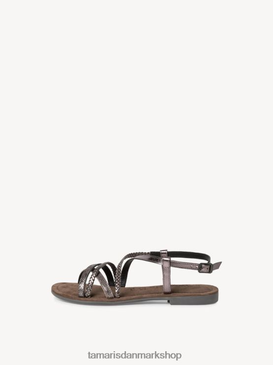 Tamaris Kvinder lædersandal - metallic/tin XVXV8T132 sko