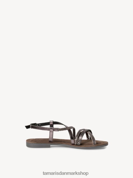 Tamaris Kvinder lædersandal - metallic/tin XVXV8T132 sko