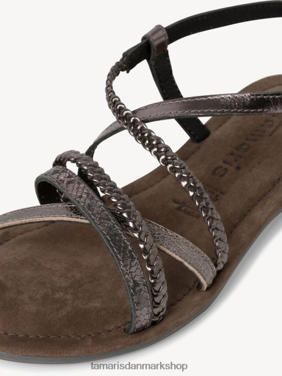 Tamaris Kvinder lædersandal - metallic/tin XVXV8T132 sko