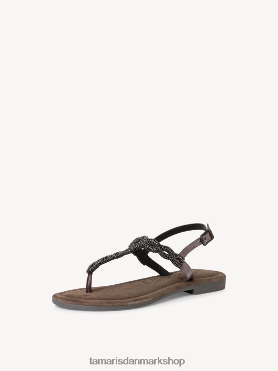Tamaris Kvinder lædersandal - metallic/tin XVXV8T188 sko