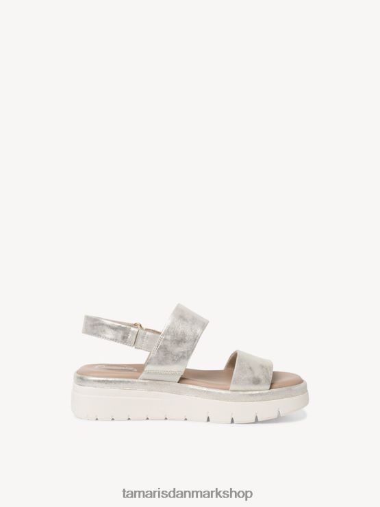 Tamaris Kvinder lædersandal - metallisk/sky guld XVXV8T1301 sko