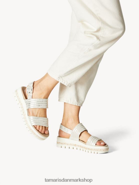 Tamaris Kvinder lædersandal - metallisk/sky guld XVXV8T1424 sko