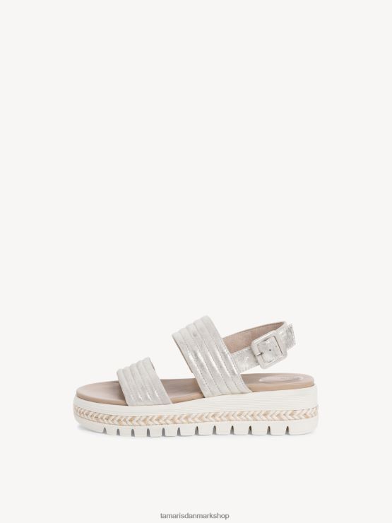 Tamaris Kvinder lædersandal - metallisk/sky guld XVXV8T1424 sko