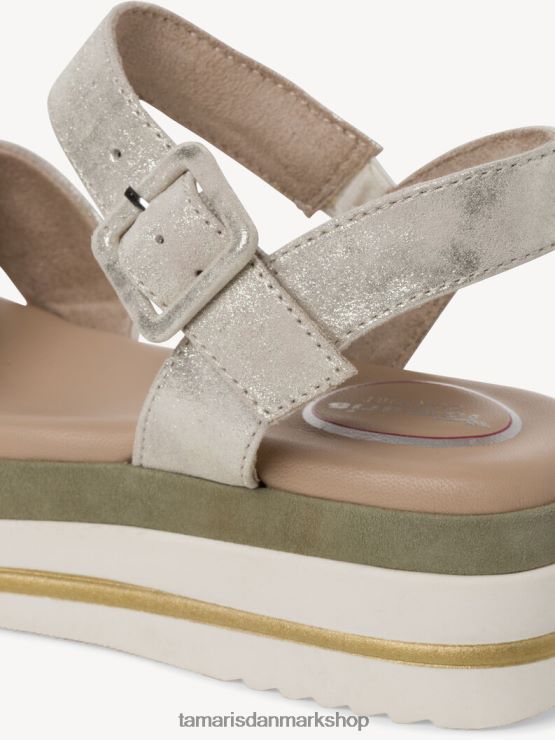 Tamaris Kvinder lædersandal - metallisk/sky guld XVXV8T987 sko