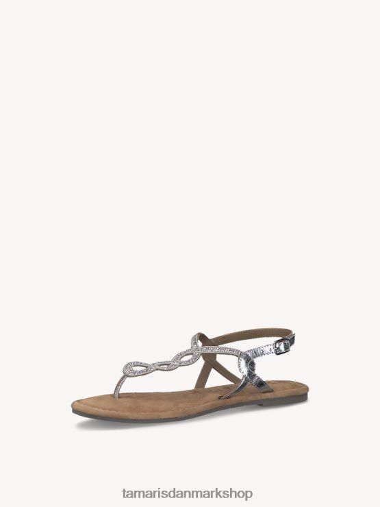 Tamaris Kvinder lædersandal - sølv/sølv glam XVXV8T2119 sko
