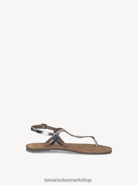 Tamaris Kvinder lædersandal - sølv/sølv glam XVXV8T2119 sko