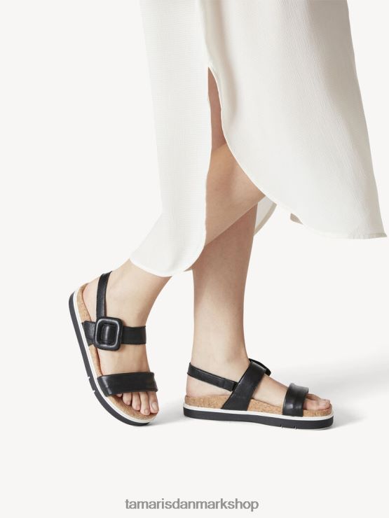 Tamaris Kvinder lædersandal - sort XVXV8T341 sko