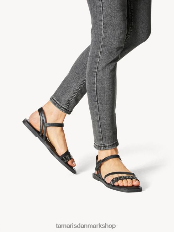 Tamaris Kvinder lædersandal - sort XVXV8T614 sko