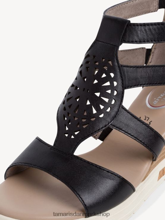 Tamaris Kvinder lædersandal - sort XVXV8T832 sko