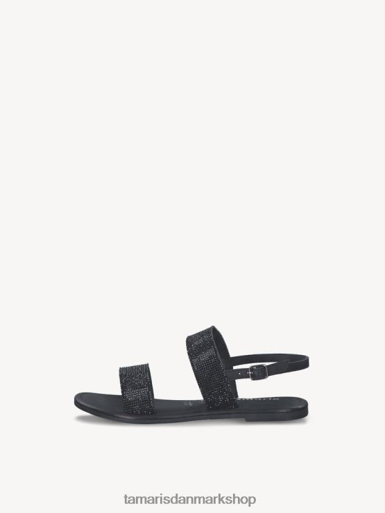 Tamaris Kvinder lædersandal - sort/sort glam XVXV8T1058 sko