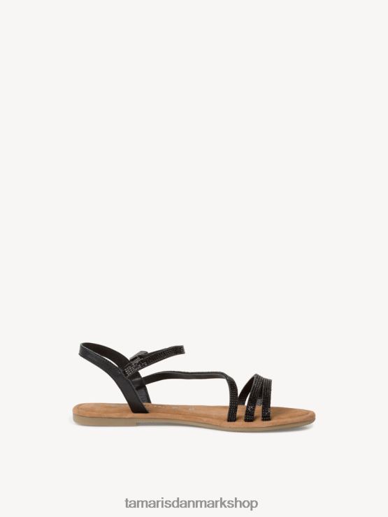 Tamaris Kvinder lædersandal - sort/sort glam XVXV8T1670 sko