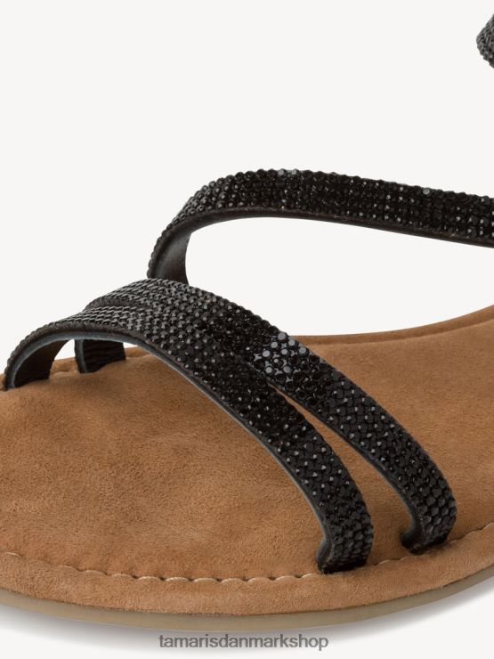 Tamaris Kvinder lædersandal - sort/sort glam XVXV8T1670 sko