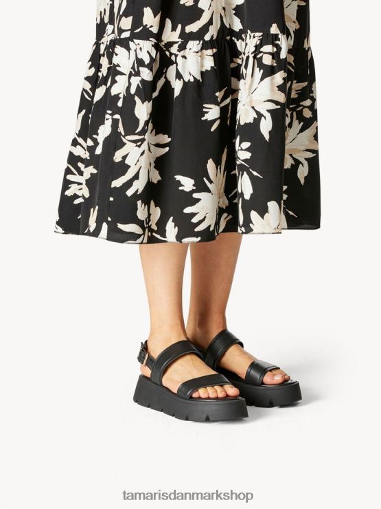 Tamaris Kvinder lædersandal - sort/sort uni XVXV8T1622 sko