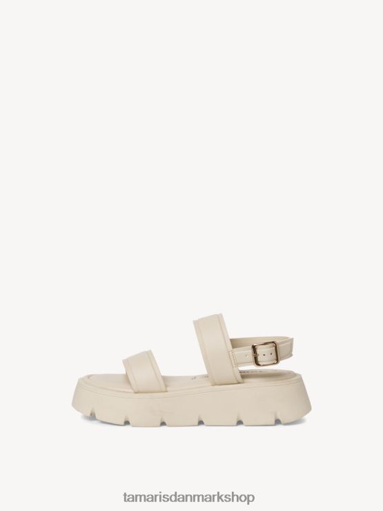 Tamaris Kvinder lædersandaler - beige/elfenben uni XVXV8T1506 sko