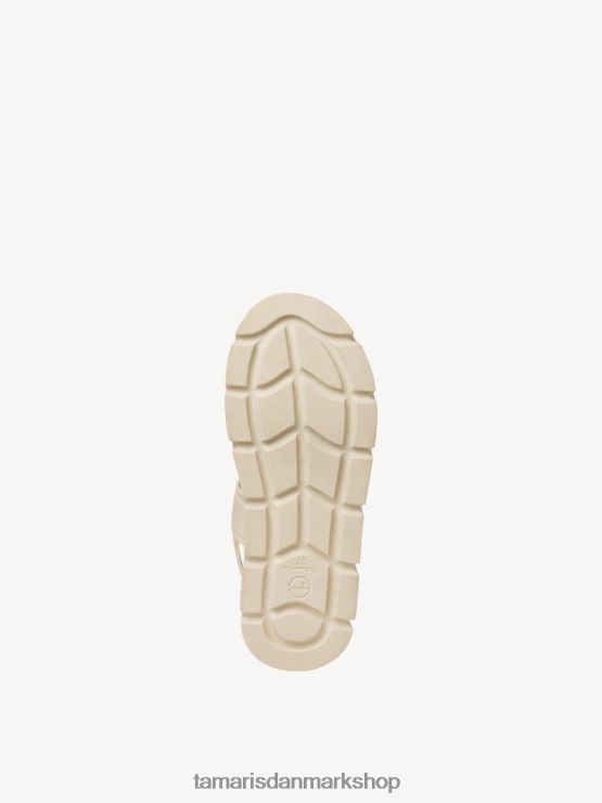 Tamaris Kvinder lædersandaler - beige/elfenben uni XVXV8T1506 sko