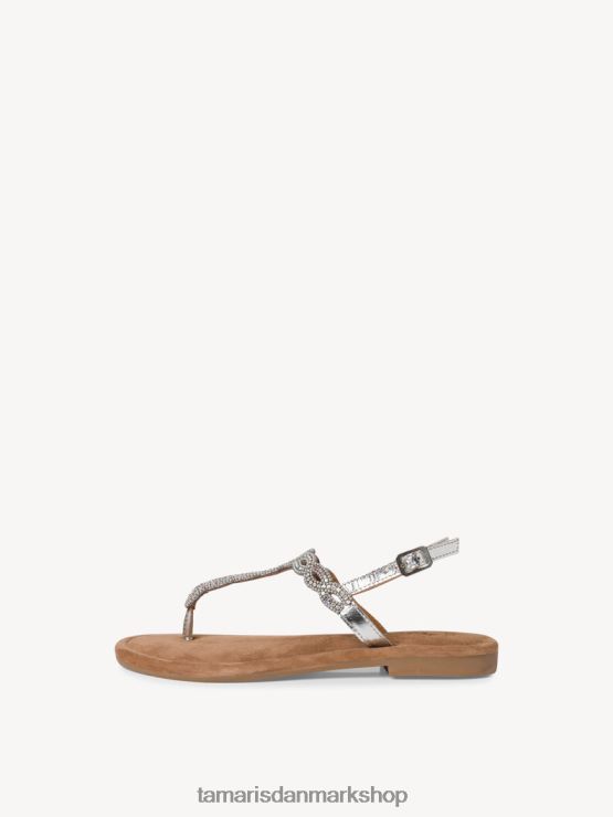 Tamaris Kvinder lædersandaler - metallic/sølv XVXV8T1022 sko