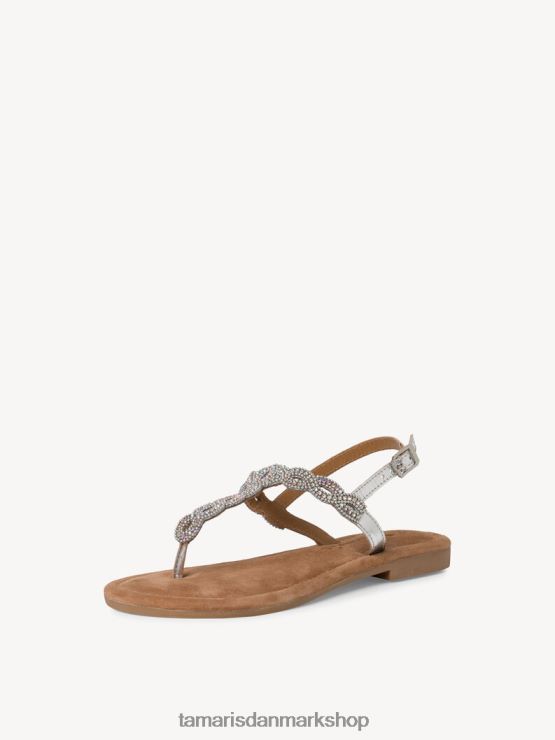 Tamaris Kvinder lædersandaler - metallic/sølv XVXV8T1022 sko