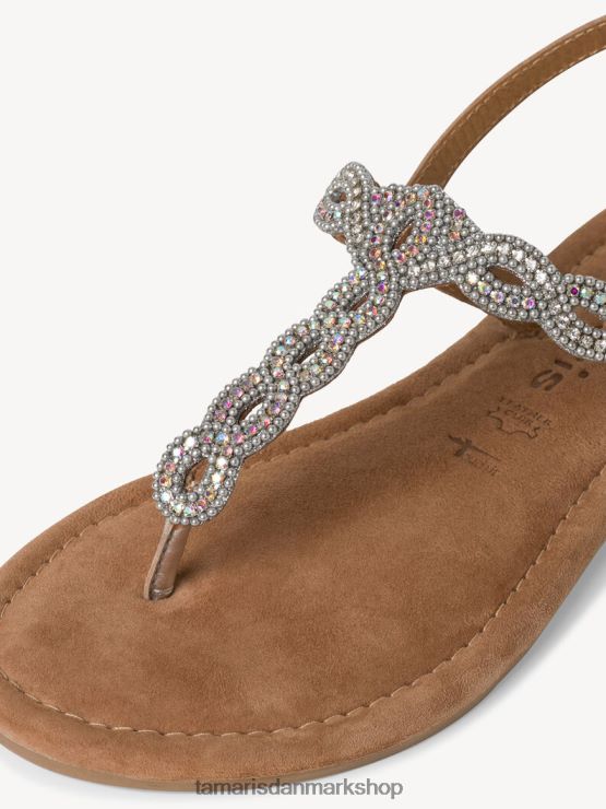 Tamaris Kvinder lædersandaler - metallic/sølv XVXV8T1022 sko