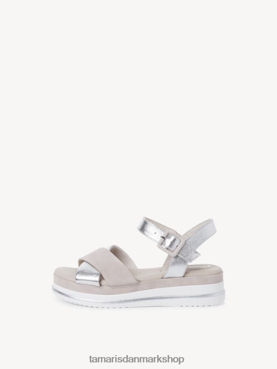 Tamaris Kvinder lædersandaler - metallic/sølv XVXV8T1780 sko