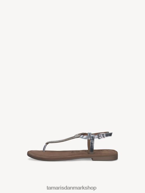 Tamaris Kvinder lædersandaler - metallic/sølv XVXV8T418 sko