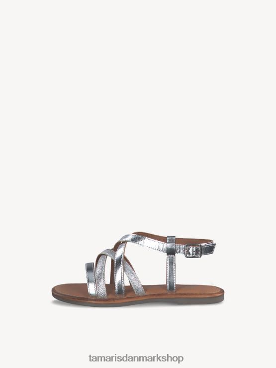 Tamaris Kvinder lædersandaler - metallic/sølv XVXV8T613 sko