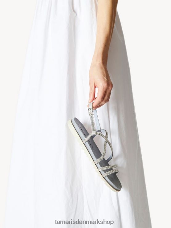 Tamaris Kvinder lædersandaler - metallic/sølv glam XVXV8T737 sko