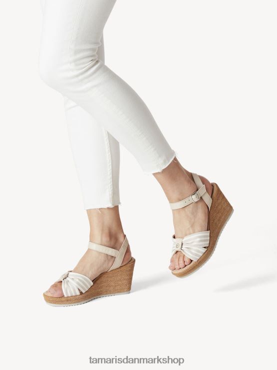 Tamaris Kvinder sandal med hæl - beige XVXV8T1839 sko