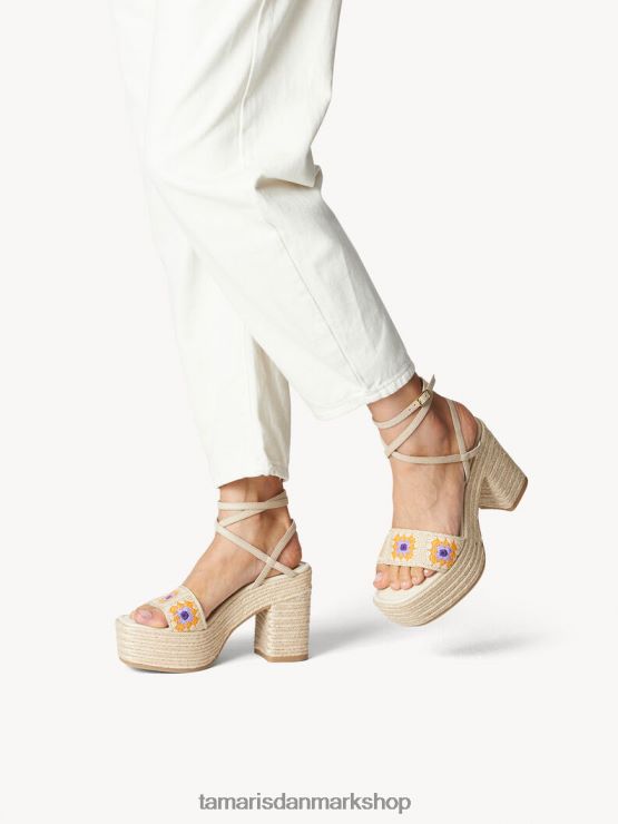 Tamaris Kvinder sandal med hæl - beige/beige kam XVXV8T266 sko
