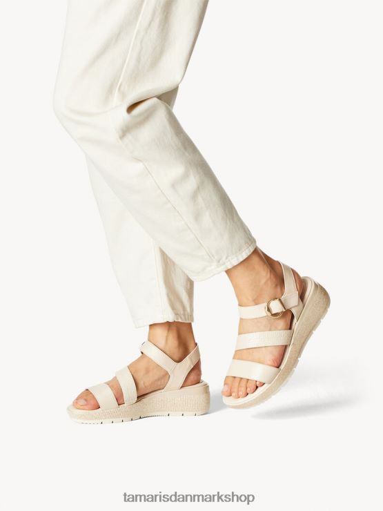 Tamaris Kvinder sandal med hæl - beige/elfenben XVXV8T1429 sko