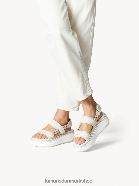 Tamaris Kvinder sandal med hæl - beige/elfenben XVXV8T1571 sko
