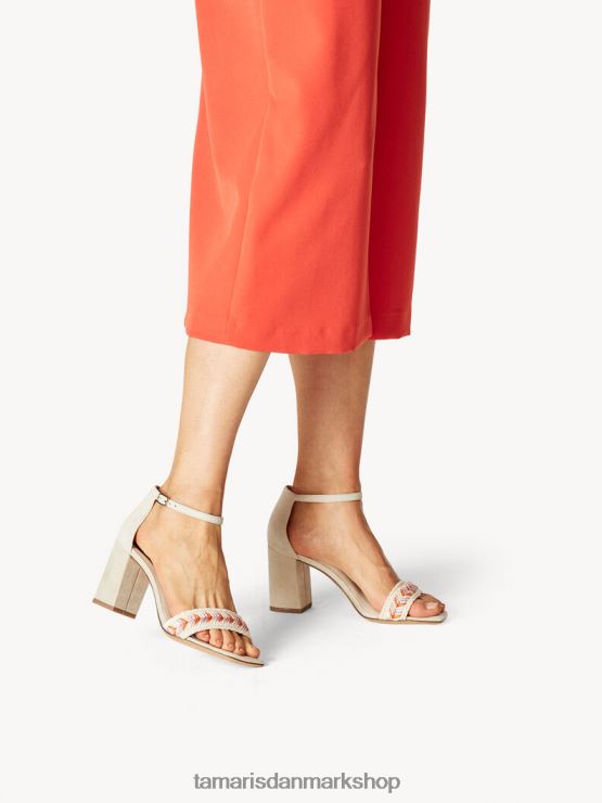 Tamaris Kvinder sandal med hæl - beige/elfenben XVXV8T842 sko