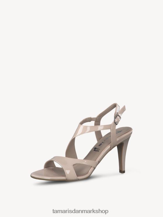 Tamaris Kvinder sandal med hæl - beige/nøgen patent XVXV8T2347 sko