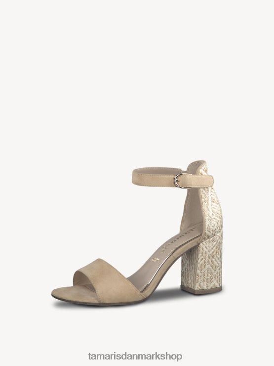 Tamaris Kvinder sandal med hæl - beige/naturkam XVXV8T1464 sko