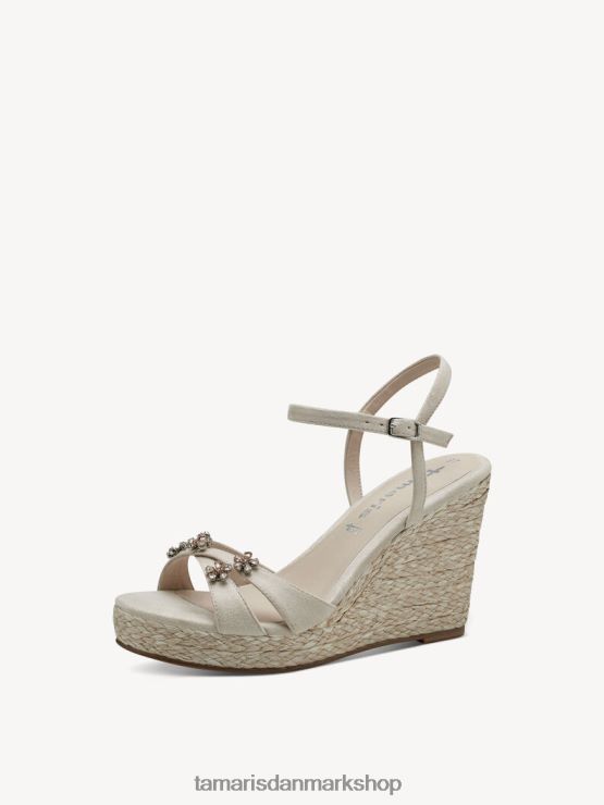 Tamaris Kvinder sandal med hæl - beige/skal XVXV8T676 sko