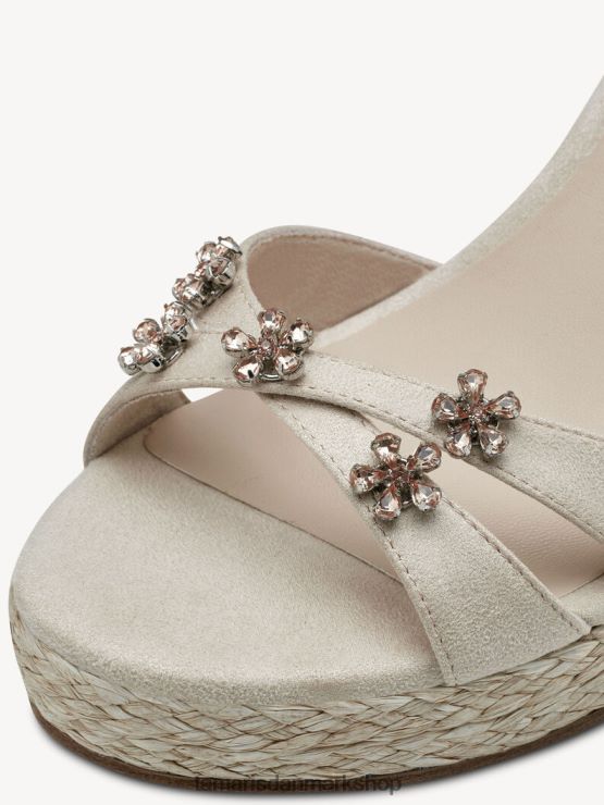 Tamaris Kvinder sandal med hæl - beige/skal XVXV8T676 sko