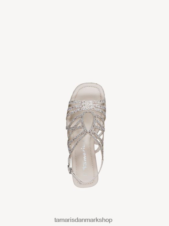 Tamaris Kvinder sandal med hæl - beige/skal XVXV8T717 sko