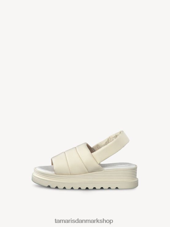 Tamaris Kvinder sandal med hæl - beige/smør XVXV8T1501 sko