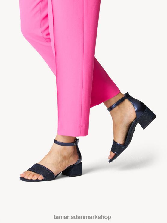 Tamaris Kvinder sandal med hæl - blå/marineblå glam XVXV8T399 sko