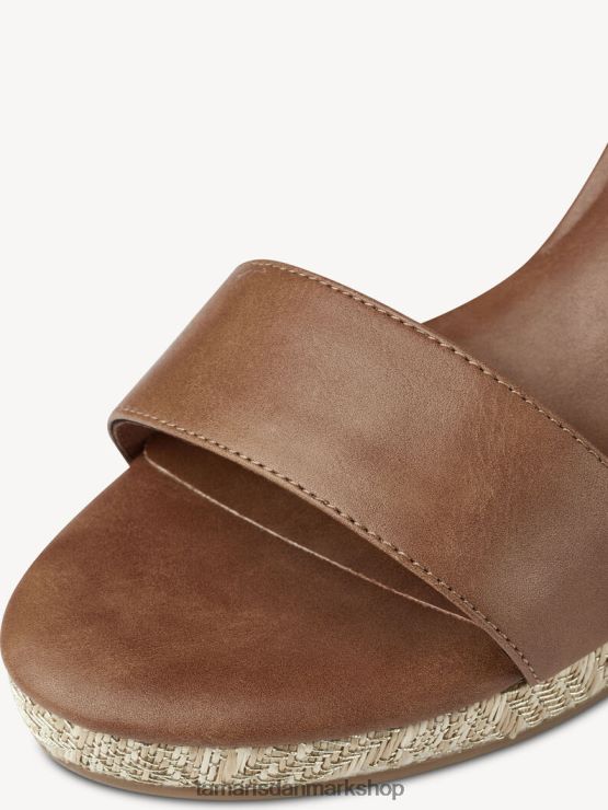 Tamaris Kvinder sandal med hæl - brun/cognac XVXV8T1066 sko