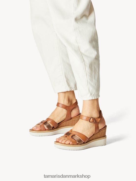 Tamaris Kvinder sandal med hæl - brun/cognac XVXV8T1207 sko