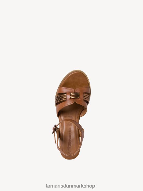 Tamaris Kvinder sandal med hæl - brun/cognac XVXV8T1207 sko
