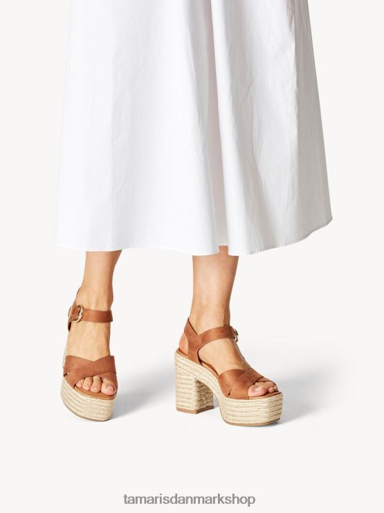 Tamaris Kvinder sandal med hæl - brun/cognac XVXV8T835 sko