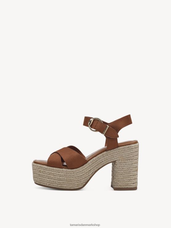 Tamaris Kvinder sandal med hæl - brun/cognac XVXV8T835 sko