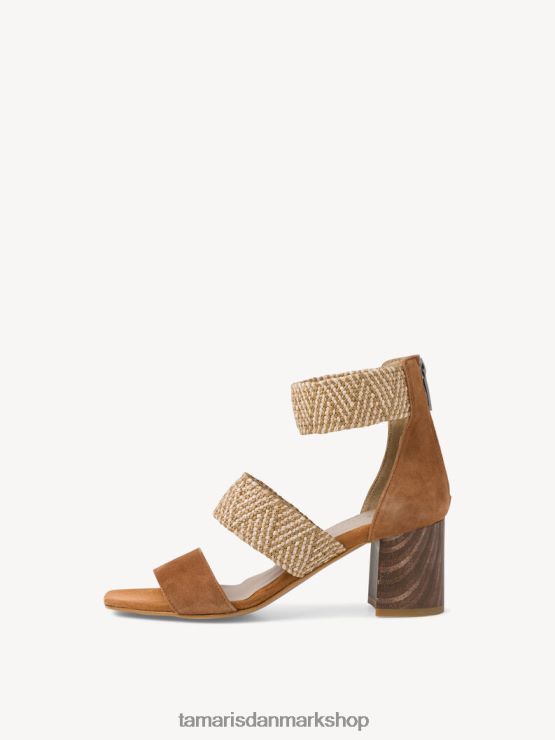 Tamaris Kvinder sandal med hæl - brun/cognac kam XVXV8T2081 sko