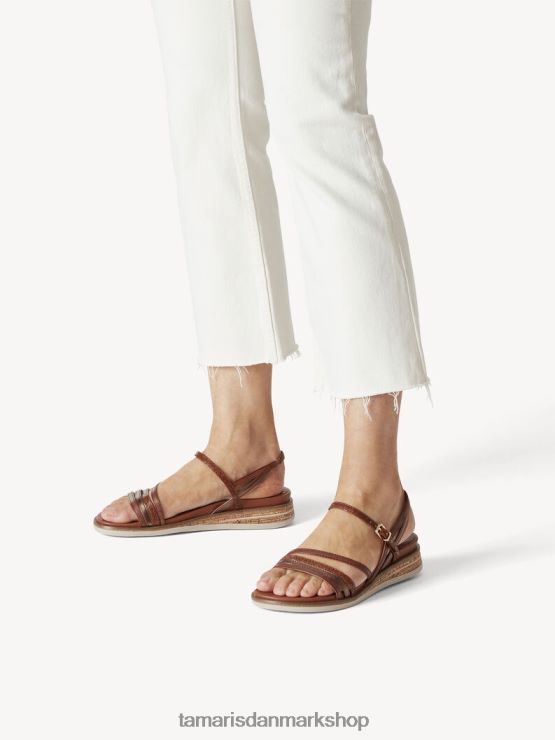Tamaris Kvinder sandal med hæl - brun/cognac kam XVXV8T2121 sko