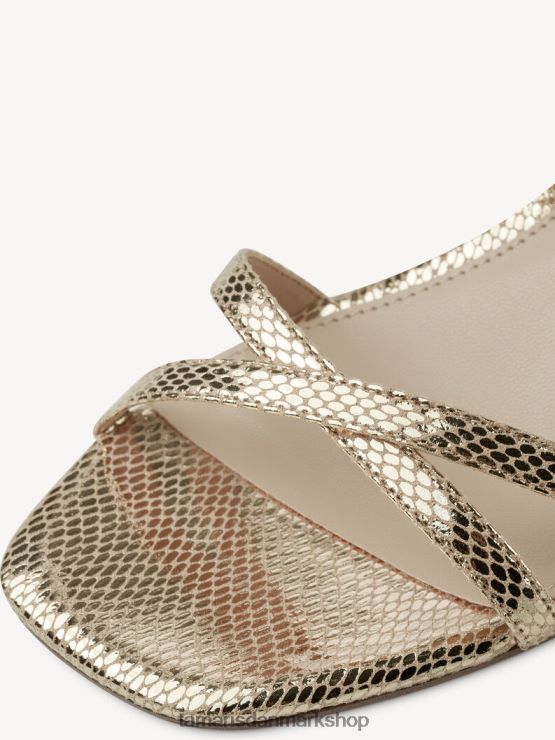 Tamaris Kvinder sandal med hæl - gul/lt.guld struc. XVXV8T943 sko